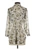 CAbi 100% Polyester Floral Silver 3/4 Sleeve Blouse Size XS - photo 2
