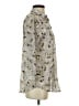 CAbi 100% Polyester Floral Silver 3/4 Sleeve Blouse Size XS - photo 4