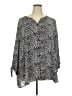 Catherines 100% Polyester Animal Print Silver 3/4 Sleeve Blouse Size 4X - photo 1