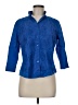 Travelsmith Blue 3/4 Sleeve Button-Down Shirt Size M (petite) - photo 1