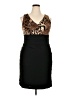 Studio 1 Animal Print Brown Cocktail Dress Size 18 - photo 1