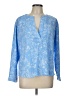 Alfani 100% Polyester Blue Long Sleeve Blouse Size L (petite) - photo 1