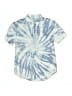 Crewcuts 100% Cotton Tie-dye Blue Short Sleeve Button-Down Shirt Size 12 - photo 1