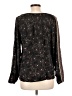 Lovestitch Floral Stripes Black Long Sleeve Blouse Size L - photo 2