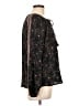 Lovestitch Floral Stripes Black Long Sleeve Blouse Size L - photo 4