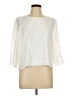 Jennifer Lopez 100% Rayon Metallic Ivory 3/4 Sleeve Blouse Size L - photo 1