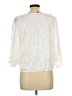 Jennifer Lopez 100% Rayon Metallic Ivory 3/4 Sleeve Blouse Size L - photo 2