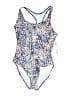 Nicole Miller Studio Print Blue Purple One Piece Swimsuit Size L - photo 1