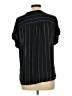 Apt. 9 100% Polyester Stripes Black Short Sleeve Blouse Size L - photo 2