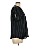 Apt. 9 100% Polyester Stripes Black Short Sleeve Blouse Size L - photo 4
