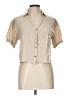 Kirious 100% Cotton Tan Short Sleeve Blouse Size L - photo 1