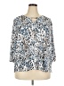 Rebecca Malone Animal Print Blue 3/4 Sleeve Blouse Size 2X - photo 1