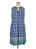 Wisp Print Blue Casual Dress Size 24W - photo 1