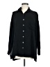Magaschoni 100% Silk Solid Black Long Sleeve Silk Top Size M - photo 1