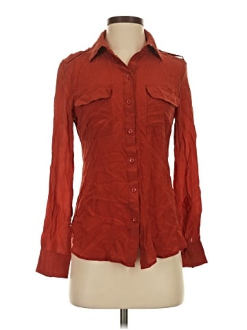 Bebe Long Sleeve Silk Top (view 1)