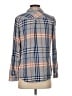 Isabel Maternity 100% Rayon Plaid Blue 3/4 Sleeve Button-Down Shirt Size XS Maternity - photo 2