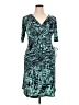 Evan Picone Graphic Teal Casual Dress Size 16 - photo 1
