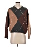 Line & Dot Argyle Brown Pullover Sweater Size S - photo 1