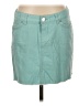Express Solid Teal Denim Skirt Size 00 - photo 1