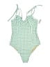 Old Navy Checkered-gingham Green One Piece Swimsuit Size XS - photo 1
