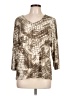 Easywear by Chico's 100% Polyester Metallic Silver 3/4 Sleeve Top Size Lg (2) - photo 1