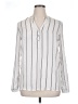 Alythea 100% Polyester Stripes Ivory Long Sleeve Blouse Size XL - photo 1