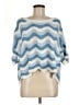 L Space 100% Cotton Chevron-herringbone Blue Poncho Size M - photo 1