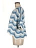 L Space 100% Cotton Chevron-herringbone Blue Poncho Size M - photo 5