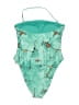 Forever 21 Print Teal One Piece Swimsuit Size L - photo 2