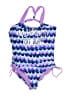 Justice Chevron-herringbone Purple One Piece Swimsuit Size 161/2 - photo 1