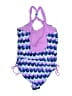 Justice Chevron-herringbone Purple One Piece Swimsuit Size 161/2 - photo 2