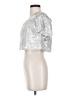 Queen of Sparkles Metallic Silver Short Sleeve Blouse Size XS - photo 5