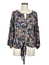 West Kei 100% Polyester Blue 3/4 Sleeve Blouse Size M - photo 1