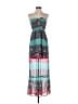 Roxy 100% Polyester Print Teal Blue Casual Dress Size XS - photo 1