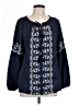 Monroe and Main 100% Polyester Blue 3/4 Sleeve Blouse Size L - photo 1