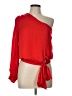 Glam 100% Polyester Red 3/4 Sleeve Blouse Size L - photo 1