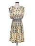 Baraschi 100% Polyester Print Yellow Cocktail Dress Size S - photo 1