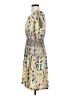 Baraschi 100% Polyester Print Yellow Cocktail Dress Size S - photo 5