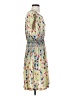 Baraschi 100% Polyester Print Yellow Cocktail Dress Size S - photo 4