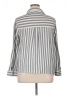 Flower & Feather Stripes Silver 3/4 Sleeve Blouse Size 1X - photo 2