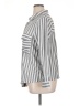 Flower & Feather Stripes Silver 3/4 Sleeve Blouse Size 1X - photo 5