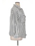 Flower & Feather Stripes Silver 3/4 Sleeve Blouse Size 1X - photo 4