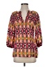 Tory Burch Aztec Or Tribal Print Multi Color Pink 3/4 Sleeve Blouse Size 2 - photo 1