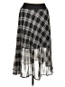 Topshop 100% Polyester Plaid Silver Casual Skirt Size 6 - photo 1