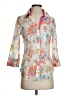 Cino 100% Cotton Floral White 3/4 Sleeve Blouse Size XS - photo 1