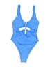 Unbranded Solid Blue One Piece Swimsuit Size L - photo 1