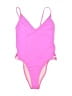 New Look Solid Pink One Piece Swimsuit Size UK 8 - photo 1