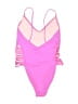 New Look Solid Pink One Piece Swimsuit Size UK 8 - photo 2