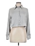 Zara Metallic Gray Long Sleeve Blouse Size M - photo 1