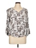 Fun2Fun 100% Rayon Gray 3/4 Sleeve Blouse Size L - photo 1